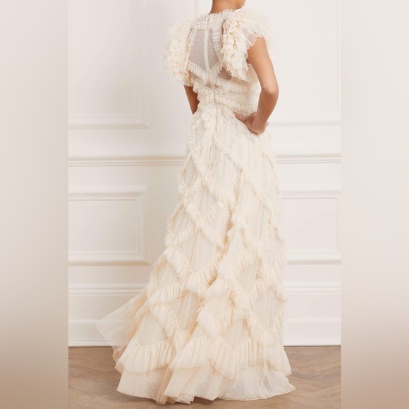 Needle & Thread Cream Ruffled Maxi Dress - Picture 6 of 12